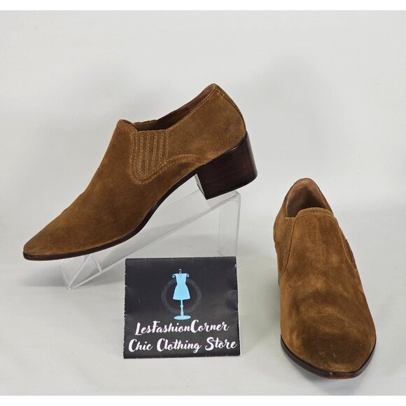 FRYE Eleanor Women's Western Suede Ankle Boots Brown Size 9 181 - Picture 1 of 16
